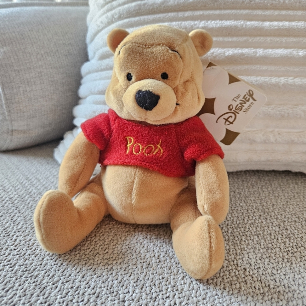 Vintage Disney Store Bean Bag Plush - Winnie the Pooh, Mint w/ Tag